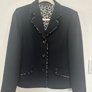 Linda Allard Ellen Tracy Black Circle Blazer • Petite 6